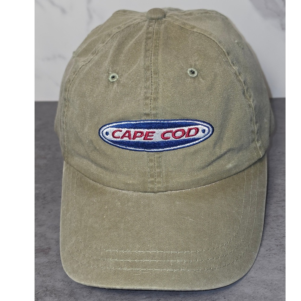 Cuffy's of Cape Cod Mens Olive Green Embroidered Cotton Baseball Cap Dad Hat